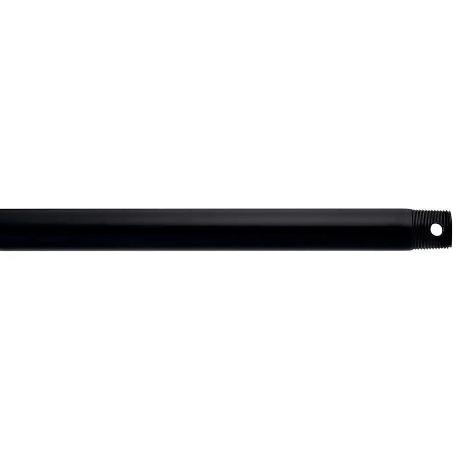 Kichler Accessory 48in Single Threaded Ceiling Fan Downrod | Matte Black Steel | Standard Ceiling Fan Installation | 48 in L | Model C2607-BK