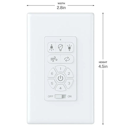 Kichler DC Full Function Wall Control | Plastic Wall Control | Living Room & Bedroom Fan Control | 4.5 x 2.8 x 1.8 in | Model C2672