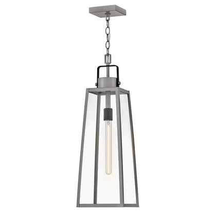 Lark Hugh 1 Light Outdoor Large Hanging Lantern, Aluminum/Clear - 82002AL