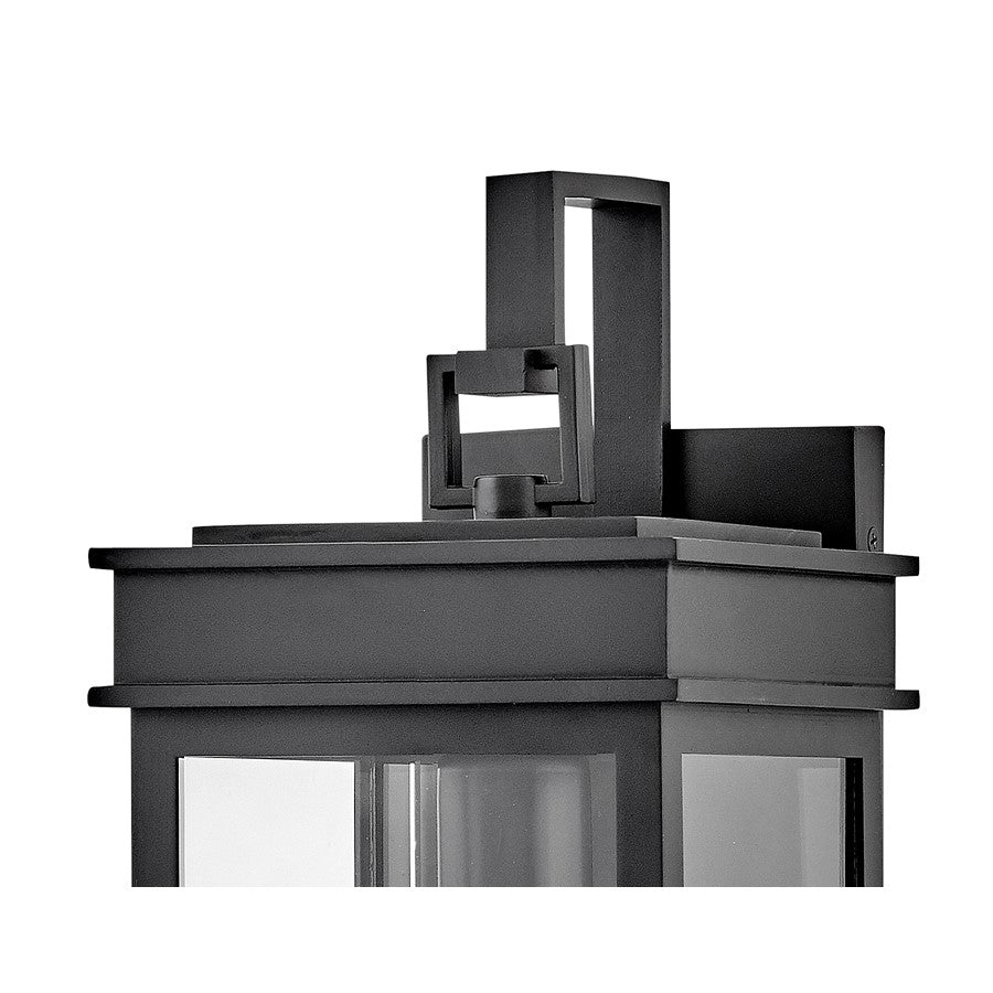 Lark Cole 1 Light Outdoor 19" Wall Mount Lantern, Black/Clear