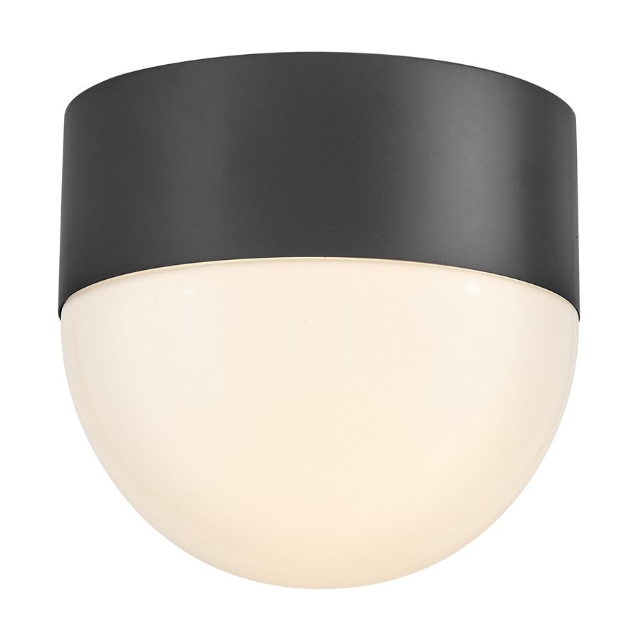 Lark Bardi 1 Light Outdoor 8" Flush Mount, Black/Cased Opal
