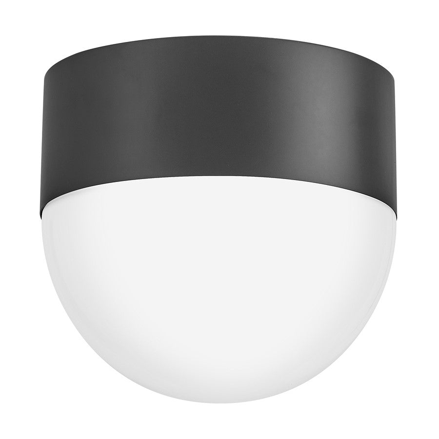 Lark Bardi 1 Light Outdoor 8" Flush Mount, Black/Cased Opal