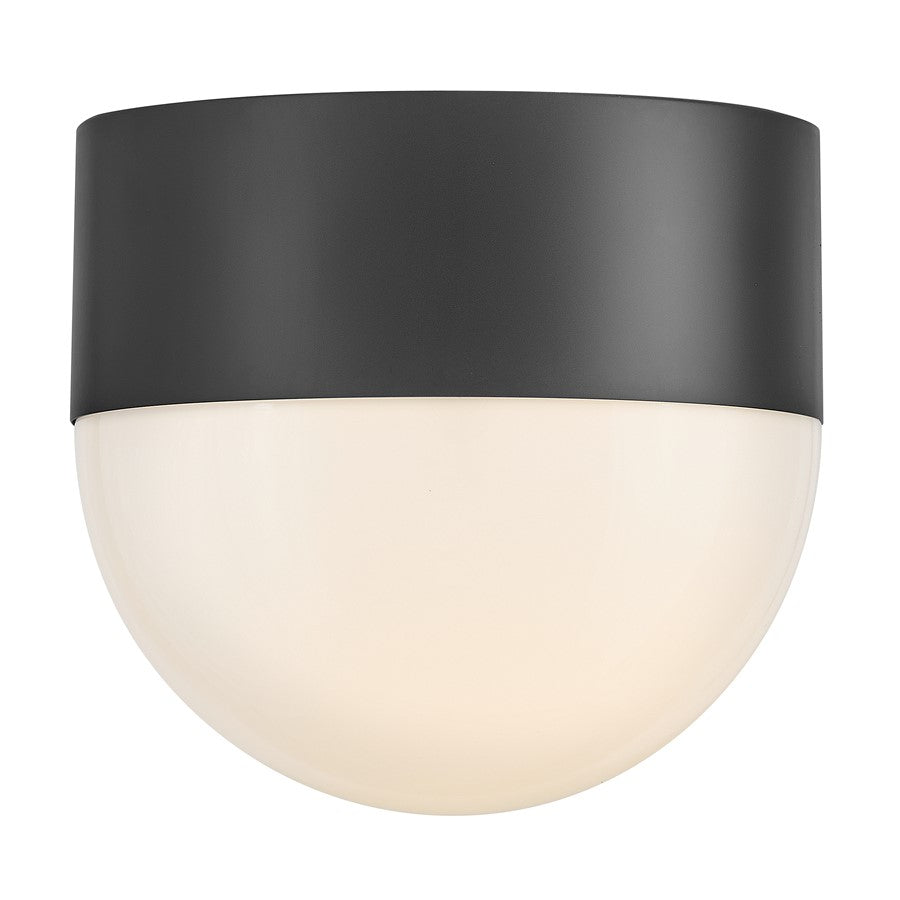 Lark Bardi 1 Light Outdoor 8" Flush Mount, Black/Cased Opal