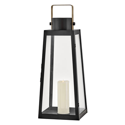 Lark Hugh Light Outdoor Large Decorative Lantern, Black/Clear - 82312BK