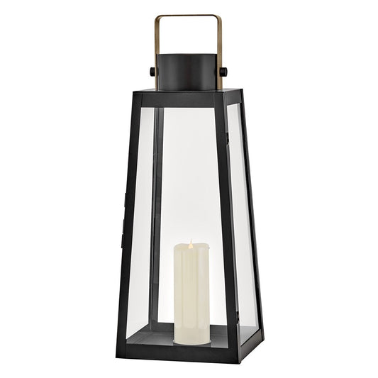 Lark Hugh Light Outdoor Large Decorative Lantern, Black/Clear - 82312BK