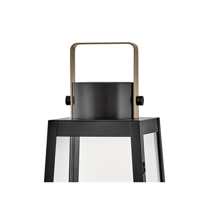 Lark Hugh Light Outdoor Large Decorative Lantern, Black/Clear