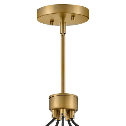 5 Light Medium Chandelier, Brass