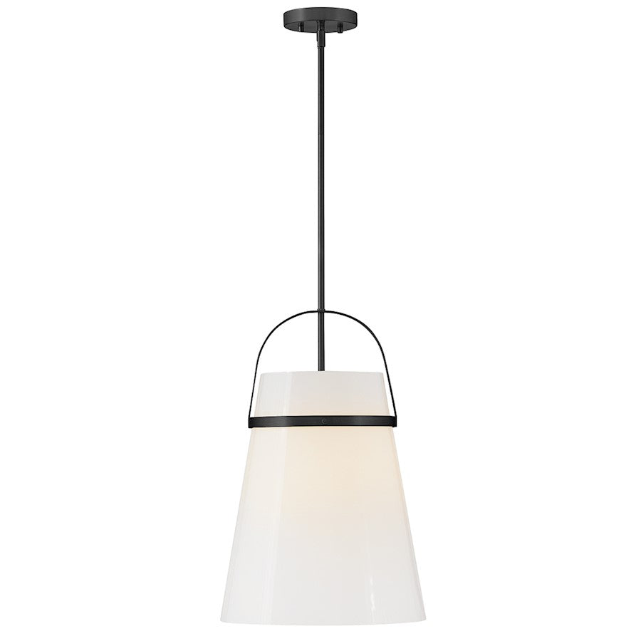 Lark Tori 1 Light 14" Pendant, Black/Cased Opal - 83054BK