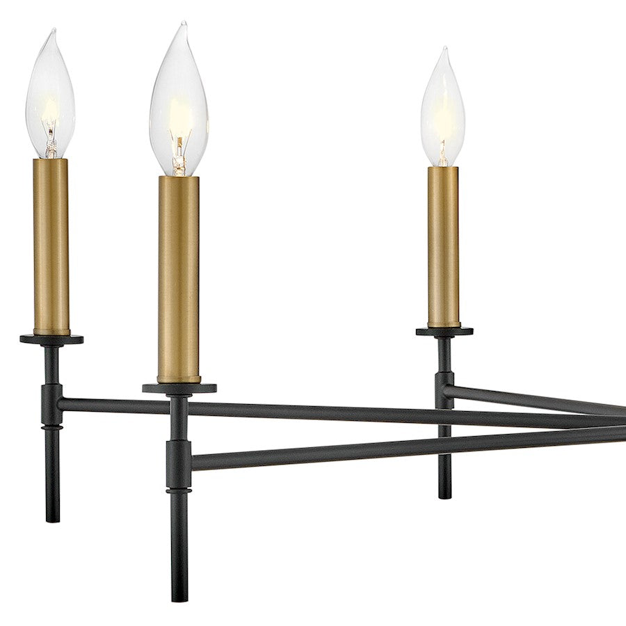 7 Light Large Chandelier, Black
