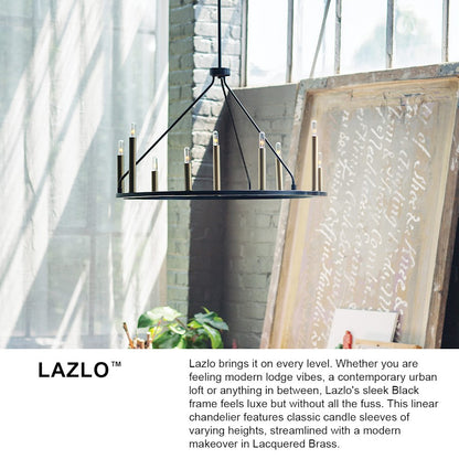 12 Light Large Chandelier, Black