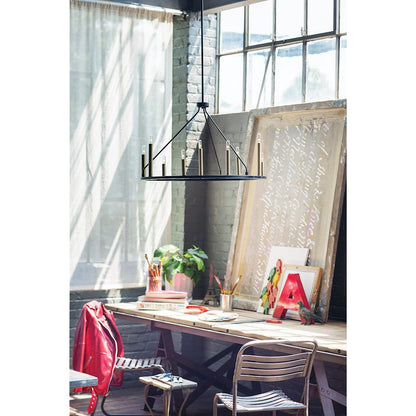 12 Light Large Chandelier, Black