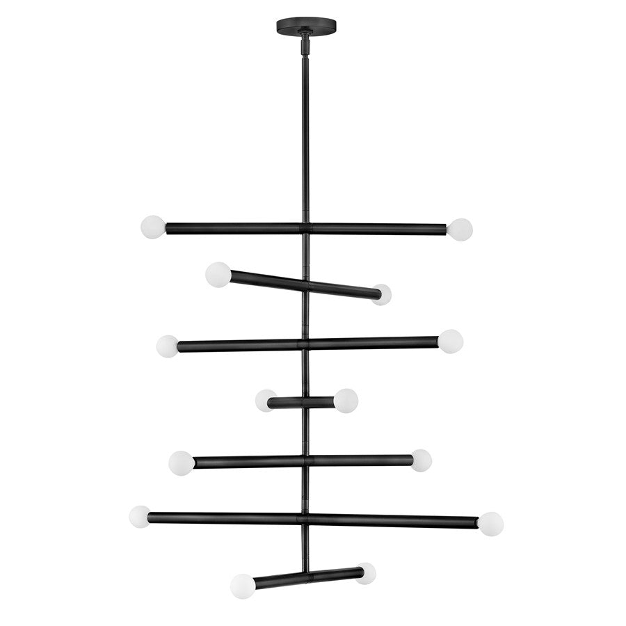 Lark Millie 14 Light Large Multi Tier Chandelier, Black - 83199BK