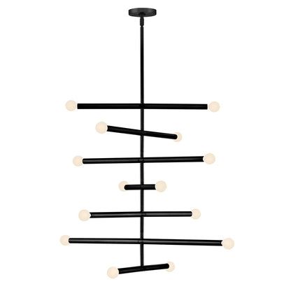 Lark Millie 14 Light Large Multi Tier Chandelier, Black