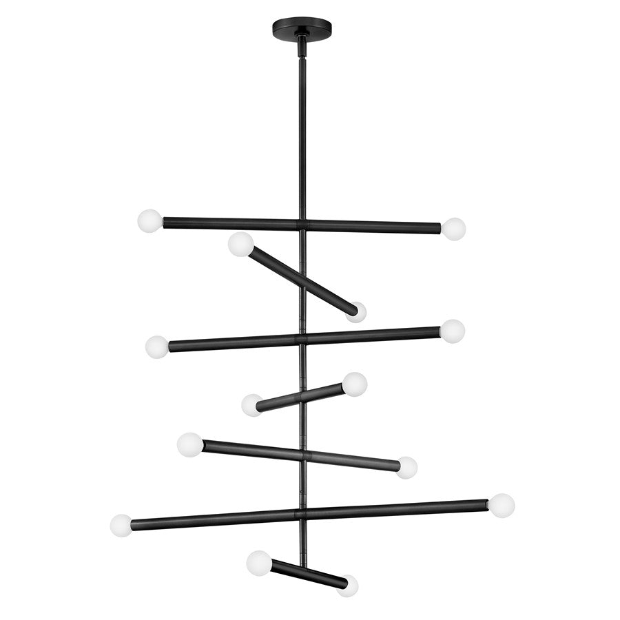 Lark Millie 14 Light Large Multi Tier Chandelier, Black