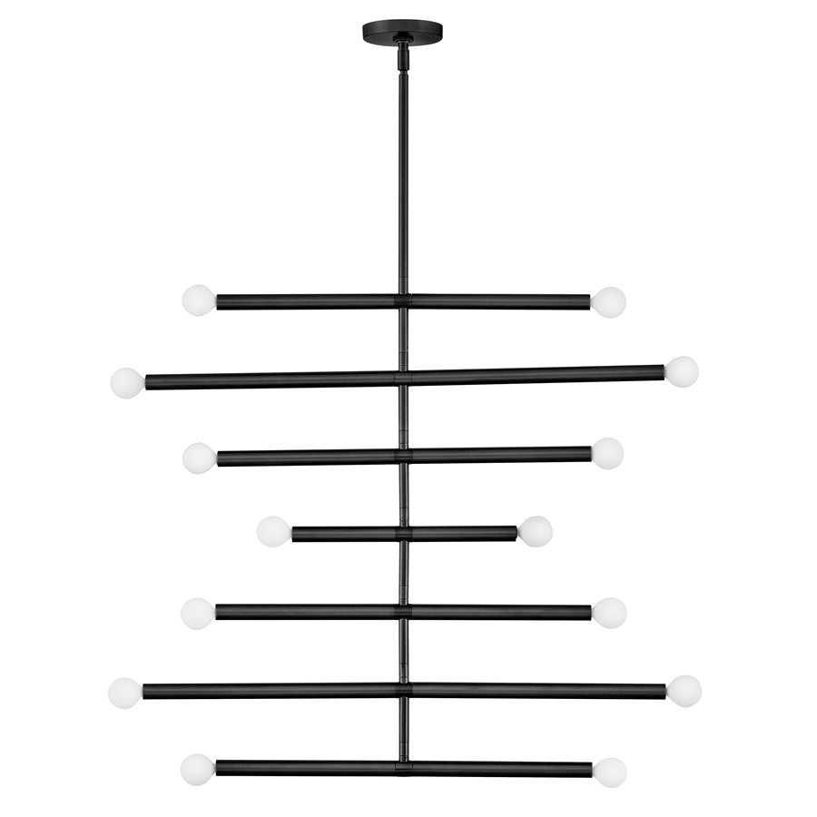 Lark Millie 14 Light Large Multi Tier Chandelier, Black