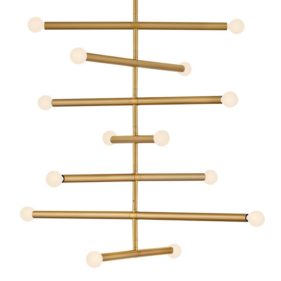 Lark Millie 14 Light Large Multi Tier Chandelier, Lacquered Brass