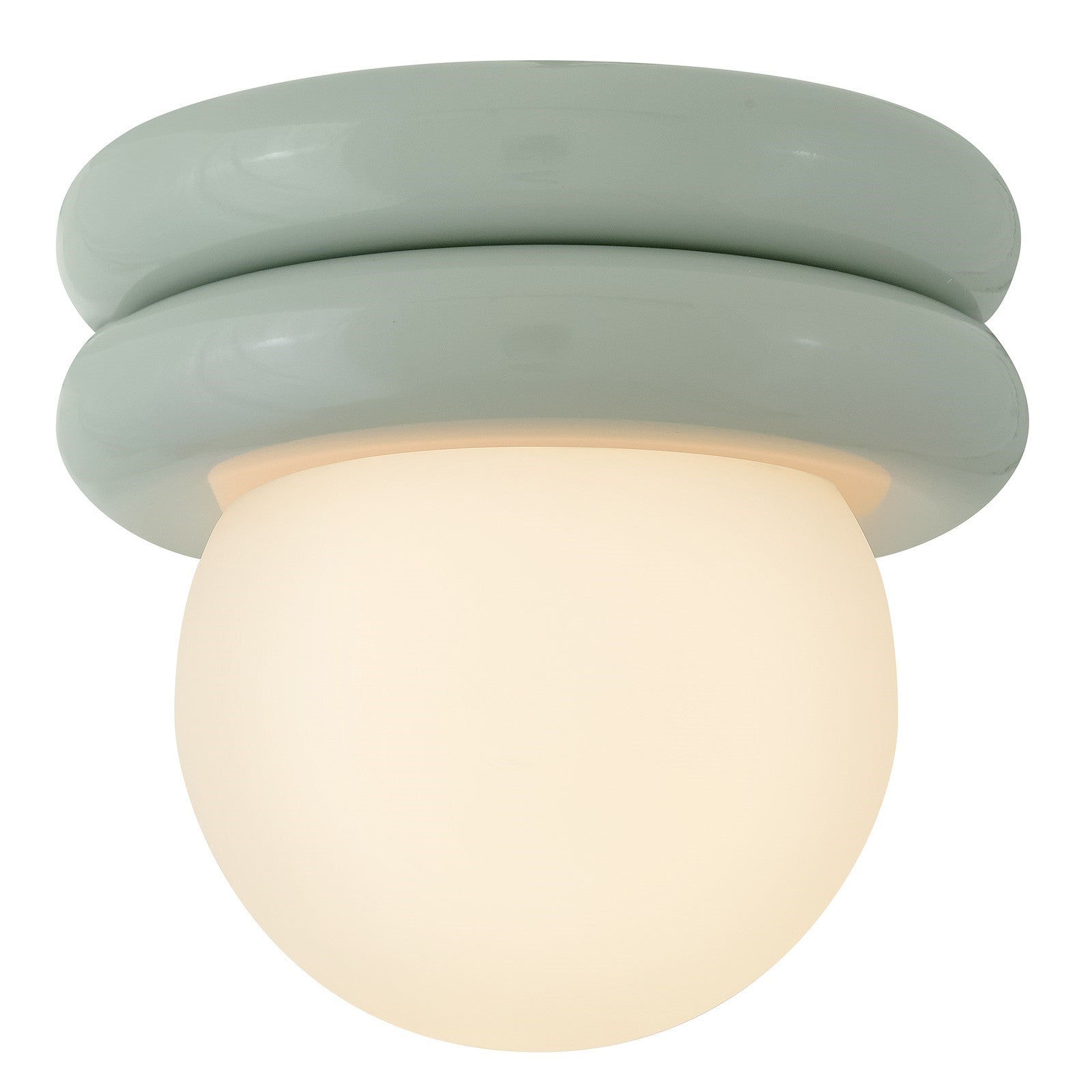 Hinkley Lark Noa 8in 1-Light Flush Mount | Modern Seafoam Steel and Etched Opal Glass | Bedroom & Hallway | 8 x 8 x 7.75 in | Model 83291SF