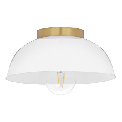 Lark Stu 1 Light Small Flush Mount, Lacquered Brass/Cased Opal