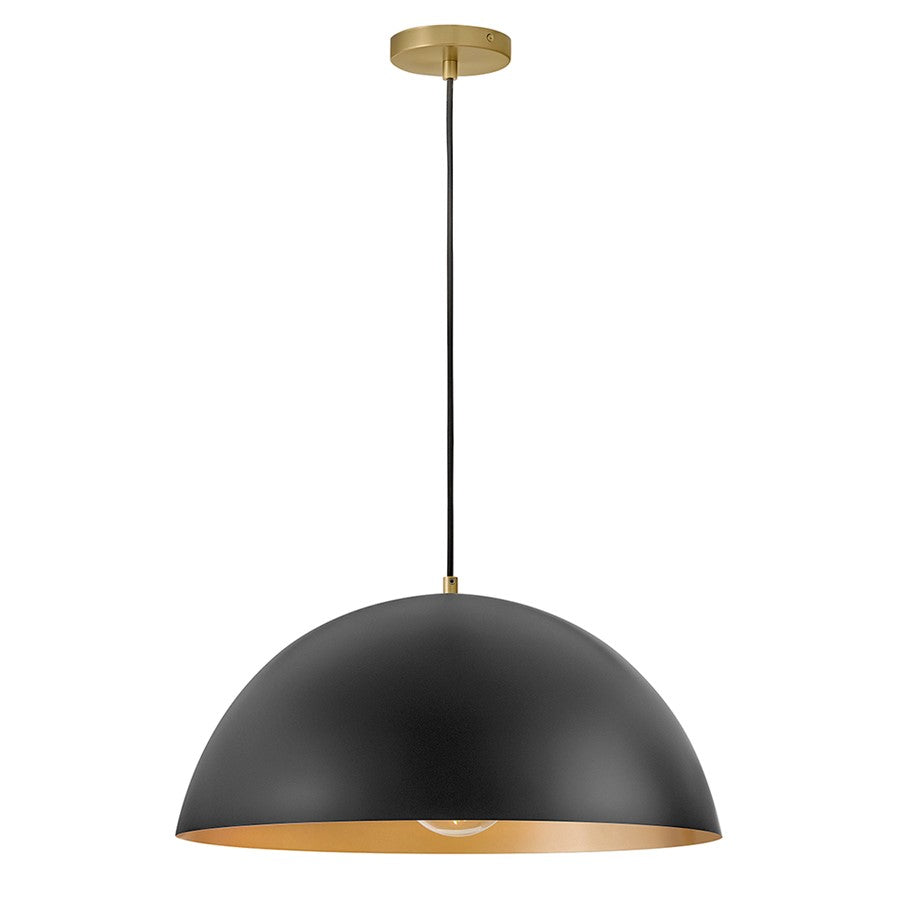 Lark Lou 1 Light Large Pendant, Black - 83304BK