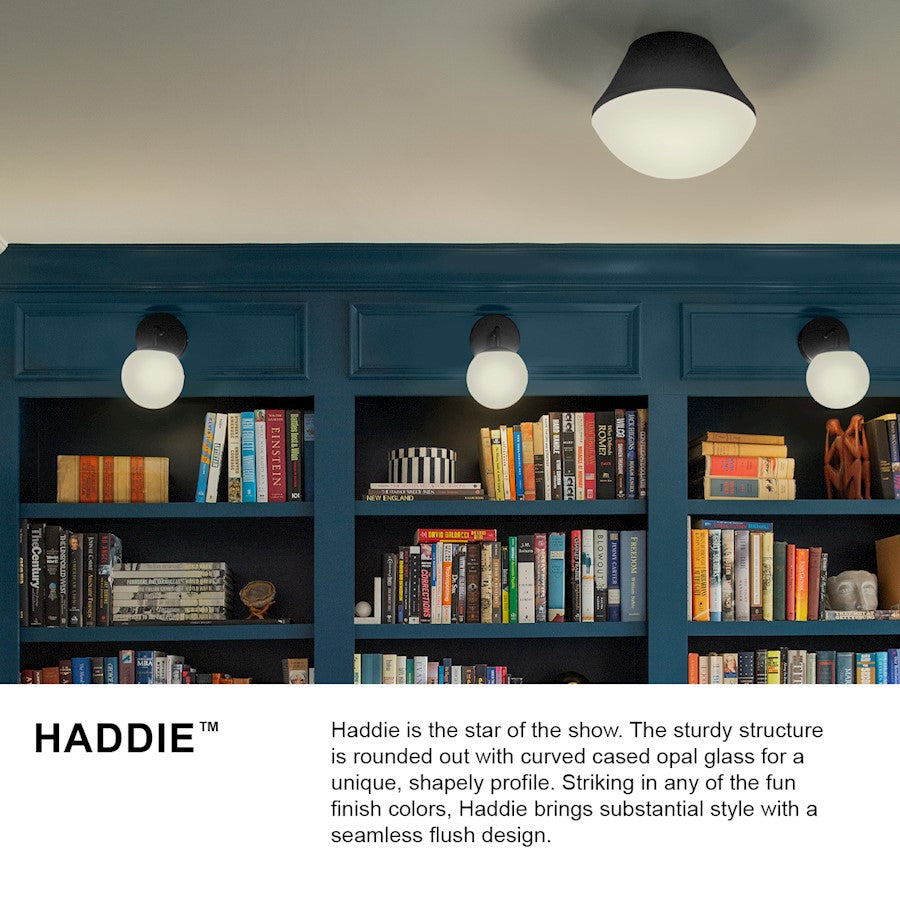 Lark Haddie 1 Light Small Flush Mount, Lacquered Brass/Cased Opal