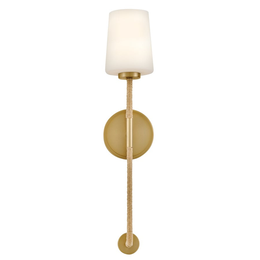 Lark Kline 1 Light Large Tall Sconce, Lacquered Brass/Etched Opal