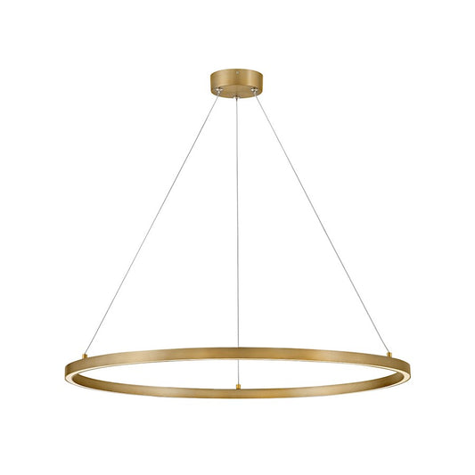 Lark Kenna LED Large Single Tier Chandelier, Brass/Acrylic Lens - 83465LCB