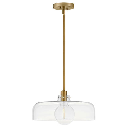 Lark Maisie 1 Light Medium Pendant, Lacquered Brass/Clear - 83497LCB
