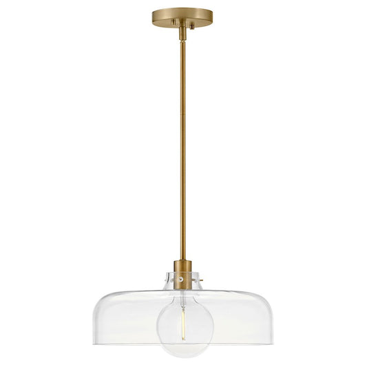 Lark Maisie 1 Light Medium Pendant, Lacquered Brass/Clear - 83497LCB