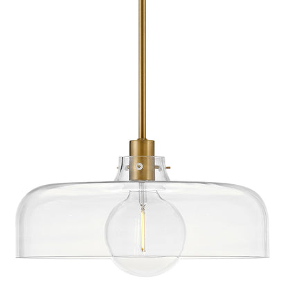 1 Light Medium Pendant, Lacquered Brass