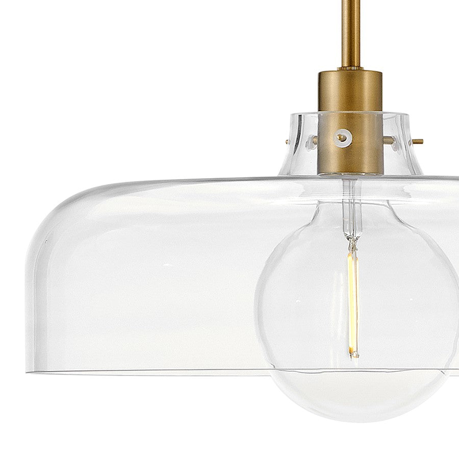 1 Light Medium Pendant, Lacquered Brass