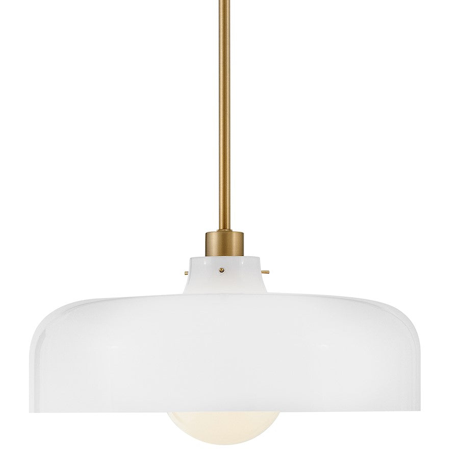 1 Light Medium Pendant, Lacquered Brass