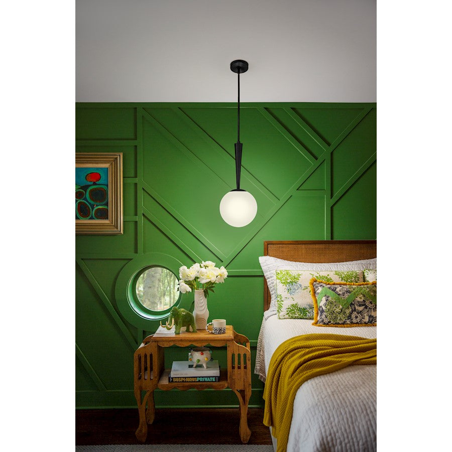 1 Light Small Pendant, Black