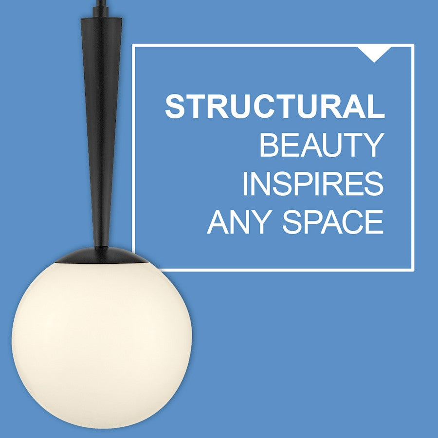 1 Light Small Pendant, Black