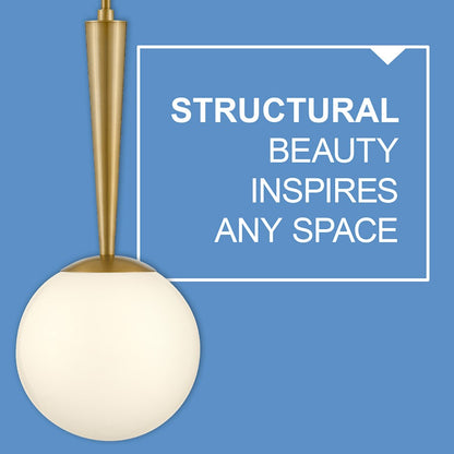 1 Light Small Pendant, Lacquered Brass