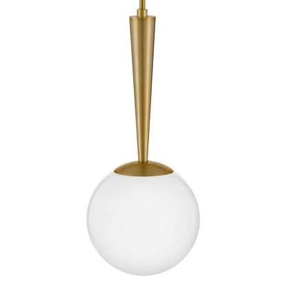 1 Light Small Pendant, Lacquered Brass