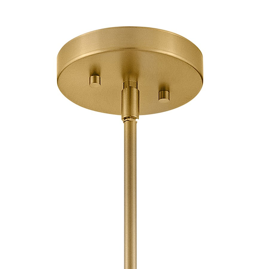 3 Light Medium Chandelier, Lacquered Brass