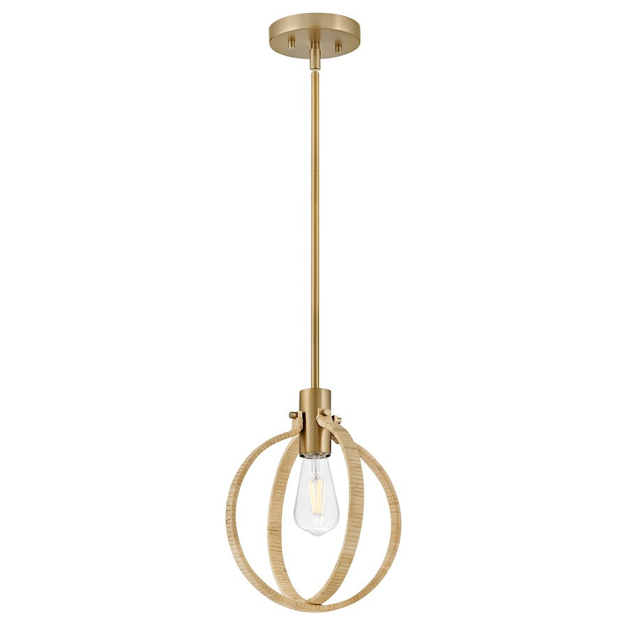 1 Light Medium Pendant, Lacquered Brass