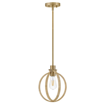 1 Light Medium Pendant, Lacquered Brass