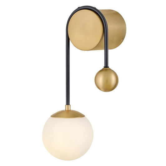 Lark Auggie 1 Light 10" Sconce, Black/Etched Opal - 83570BK