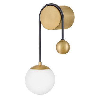 Lark Auggie 1 Light 10" Sconce, Black/Etched Opal