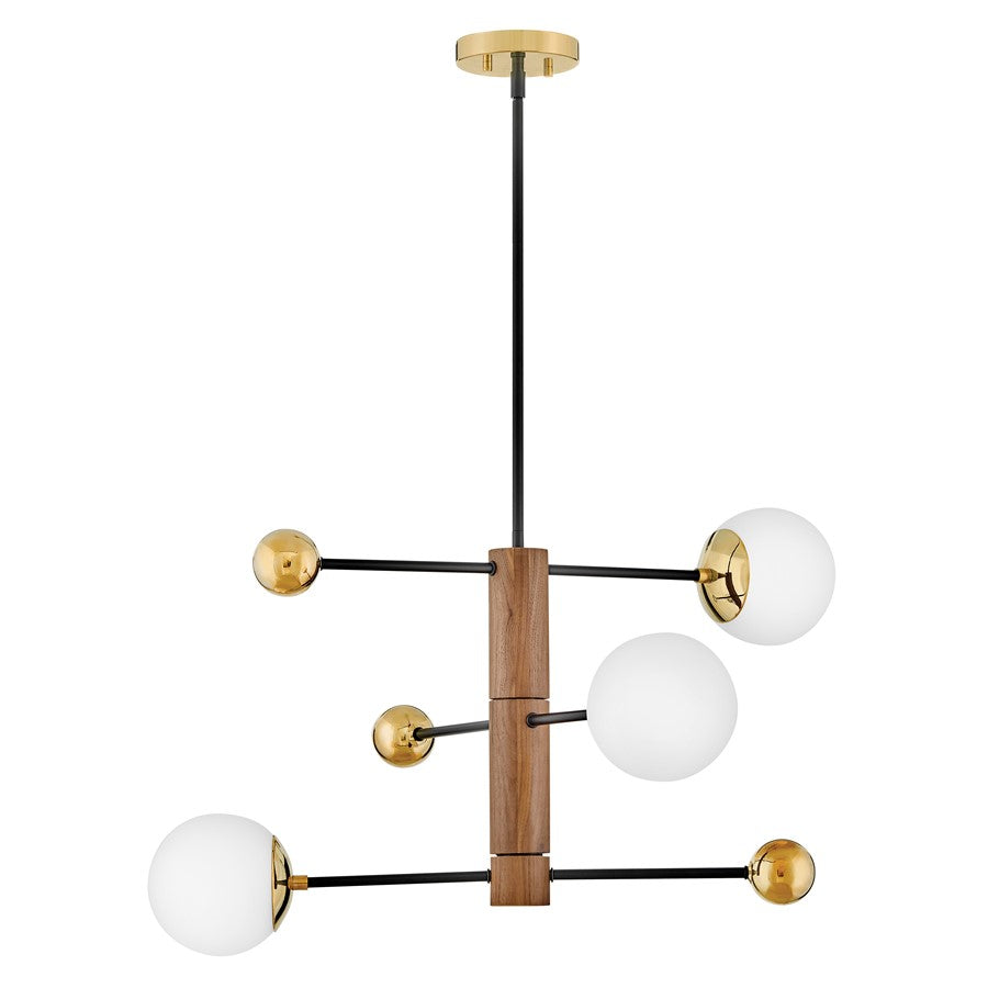 Lark Auggie 3 Lt 19" Multi Tier Chandelier, Bright Brass/Etched Opal - 83573BBR
