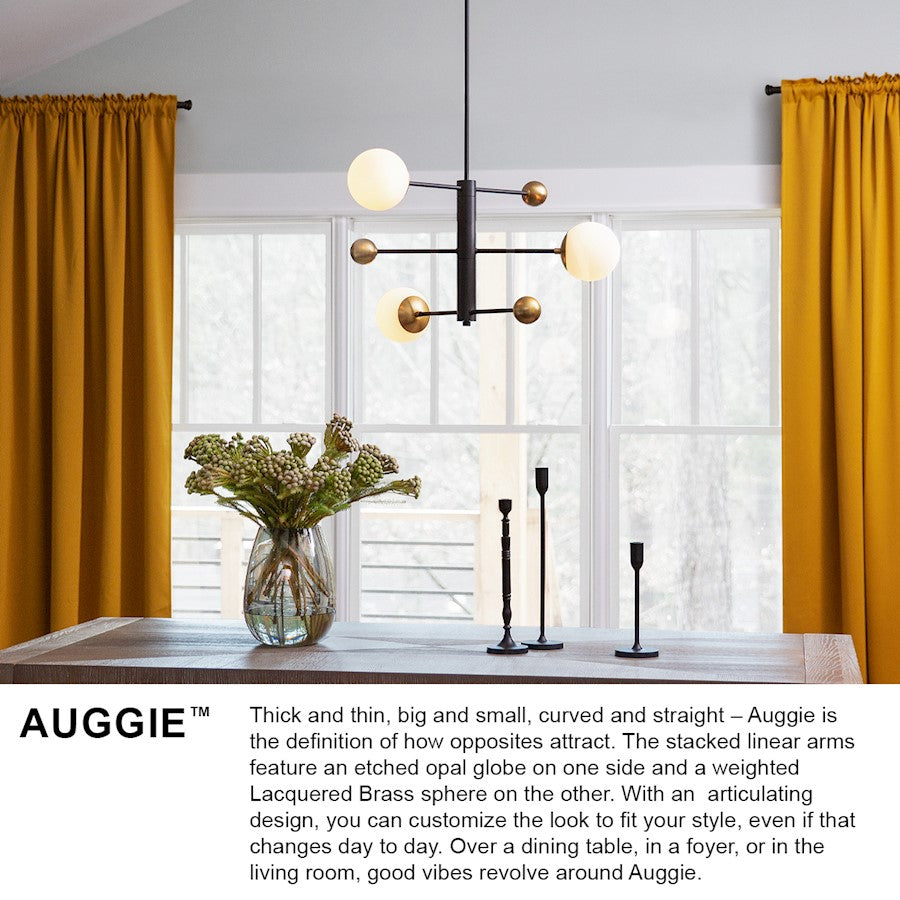 3 Light Medium Chandelier, Black