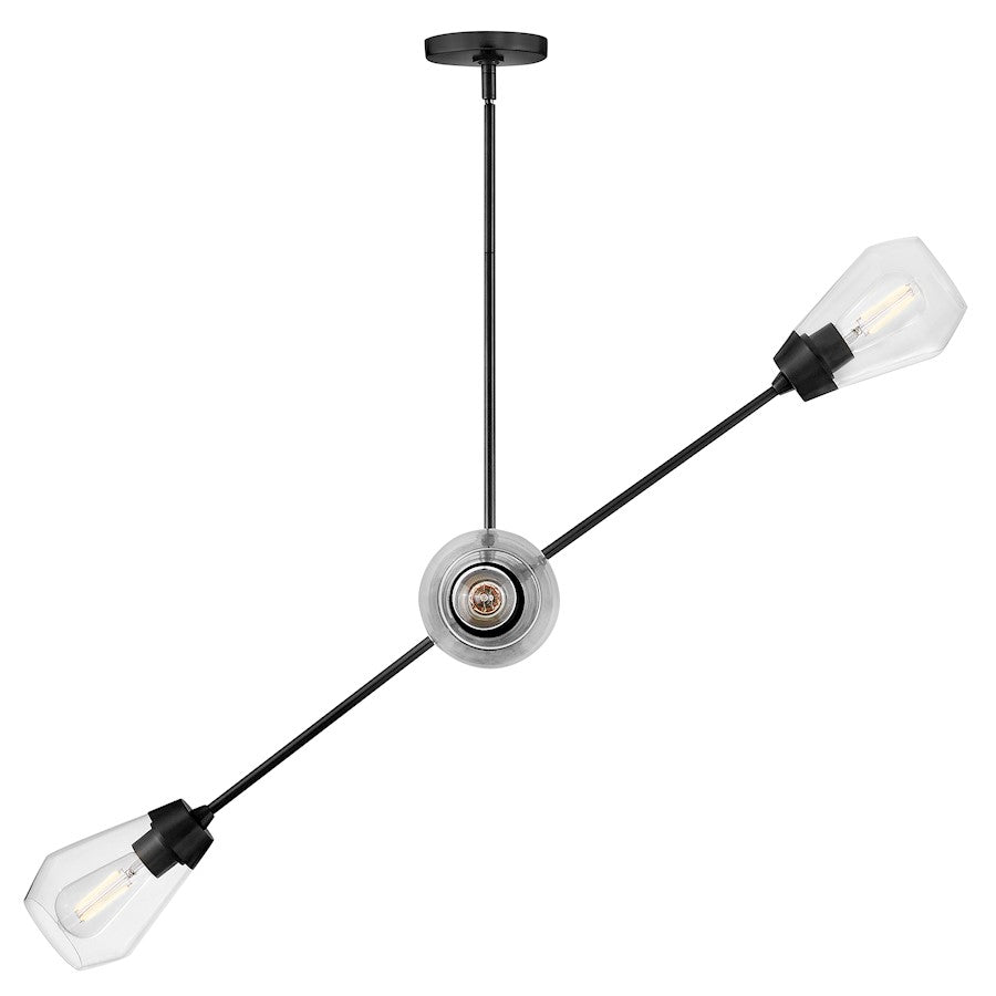 4 Light Medium Chandelier, Black