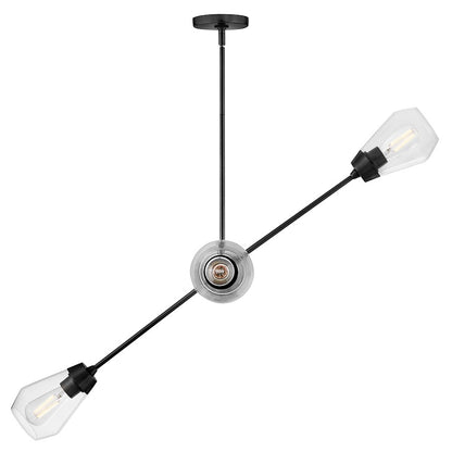 4 Light Medium Chandelier, Black