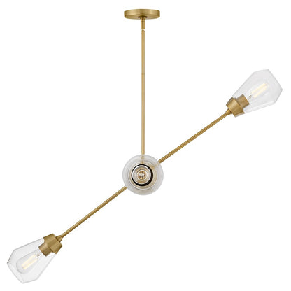 4 Light Medium Chandelier, Brass