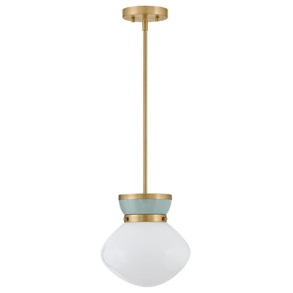 1 Light Small Pendant, Lacquered Brass