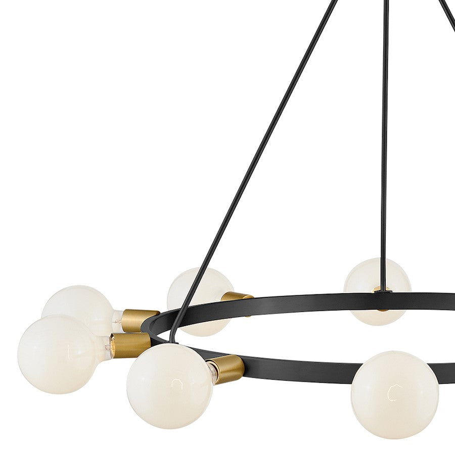 10 Light Large Chandelier, Black