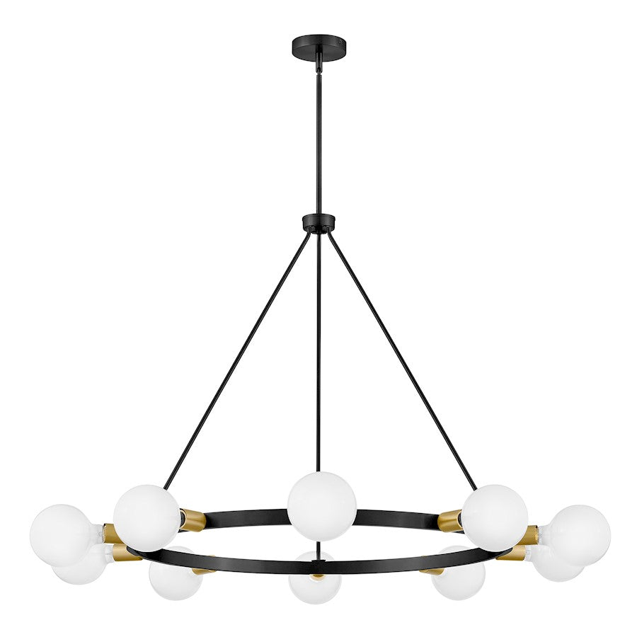 10 Light Large Chandelier, Black