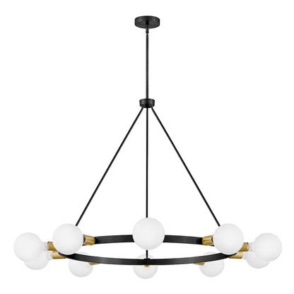 10 Light Large Chandelier, Black