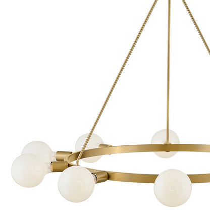 10 Light Large Chandelier, Lacquered Brass